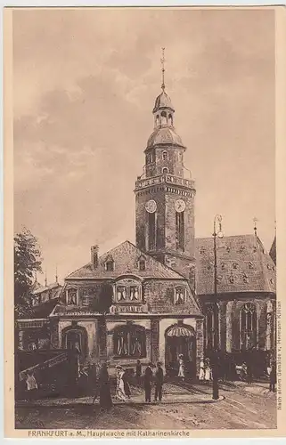 (96159) AK Gemälde, Frankfurt, Main, Hauptwache, Katharinenkirche 1912