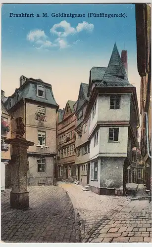 (96154) AK Frankfurt, Main, Goldhutgasse, Fünffingereck, vor 1945