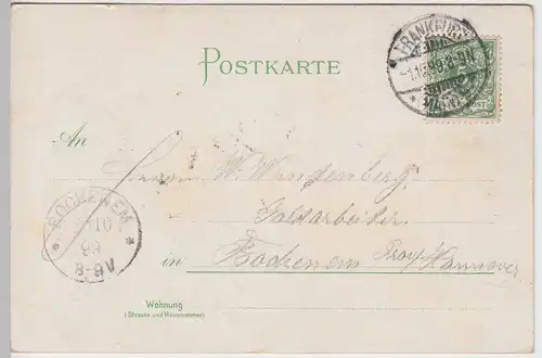 (95204) AK Gruss aus Frankfurt a.M., Panorama 1899