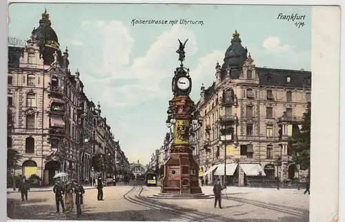 (91221) AK Frankfurt a.M., Kaiserstraße mit Uhrturm, 1906