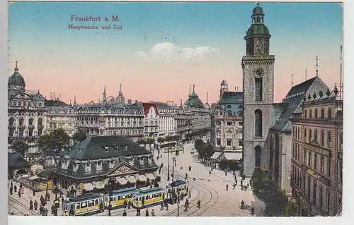 (91202) AK Frankfurt a.M., Hauptwache und Zeil, 1921