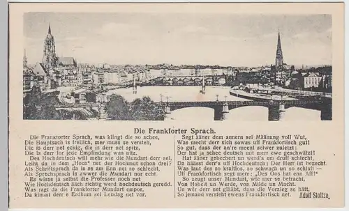 (91182) AK Frankfurt a.M., Main Panorama m. Frankforter Sprach, vor 1945