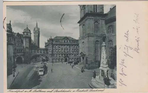 (85884) AK Frankfurt, Main, Rathaus, Paulskirche, Einheitsdenkmal 1932