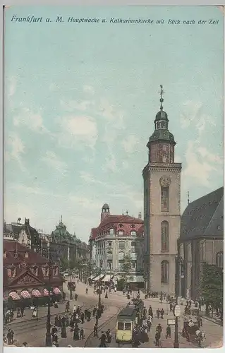 (69513) AK Frankfurt am Main, Hauptwache, Katharinenkirche, Zeil 1912