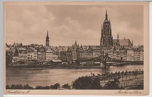 (66342) AK Frankfurt am Main, Mainkai und Dom, vor 1945