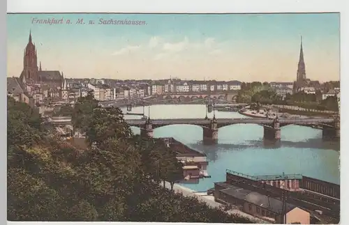 (66326) AK Frankfurt am Main, Panorama mit Sachsenhausen, vor 1920