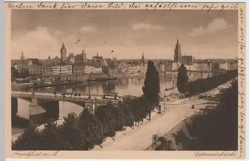 (42073) AK Frankfurt a.M., Untermainbrücke 1926