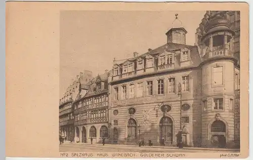 (39472) AK Frankfurt a.M., Salzhaus, Haus Wanebach, Goldener Schwan 1922