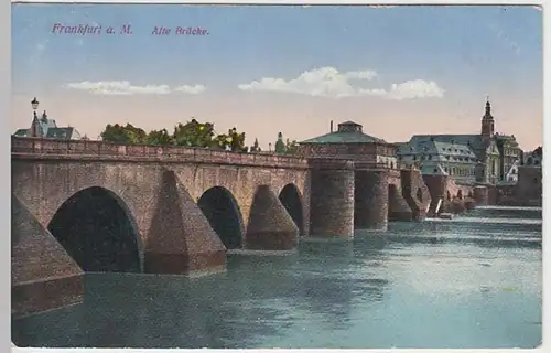 (24604) AK Frankfurt am Main, Alte Brücke 1917