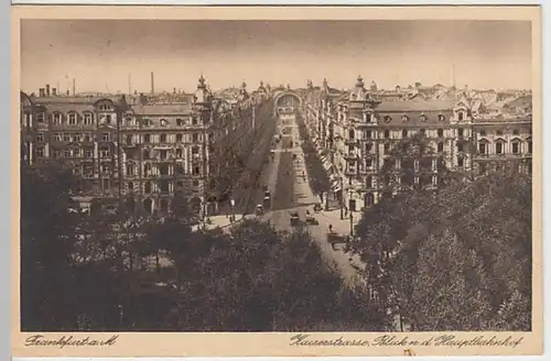 (19619) AK Frankfurt am Main, Kaiserstraße, Hauptbahnhof 1933