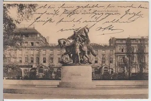 (17366) AK Frankfurt (Main), Bismarckdenkmal, gel. 1912