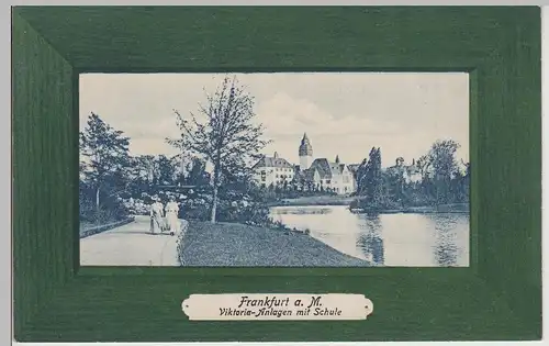(115167) AK Frankfurt a.M., Viktoria-Anlagen mit Schule 1914