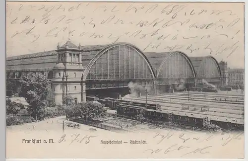 (115091) AK Frankfurt a.M., Hauptbahnhof Rückansicht 1905