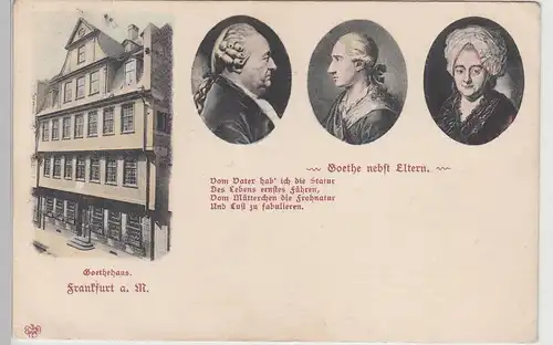 (112519) AK Frankfurt, Main, Goethehaus 1909