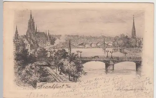 (111373) Künstler AK Frankfurt a.M., Mainpartie 1898