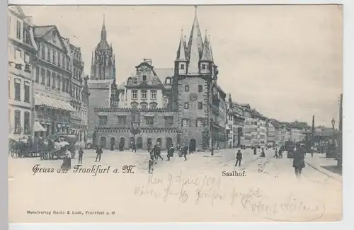 (111052) AK Gruss aus Frankfurt a.M., Saalhof, 1899