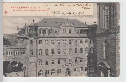 (111049) AK Frankfurt a.M., das neue Rathaus (Nordbau, Kassenbau) 1904