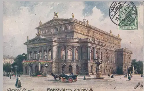 (111048) Künstler AK Charles E. Flower: Frankfurt a.M., Opernhaus 1911