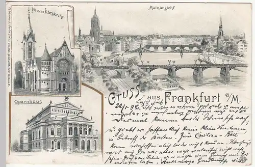 (110511) AK Gruss aus Frankfurt a.M., Mehrbild Litho 1898