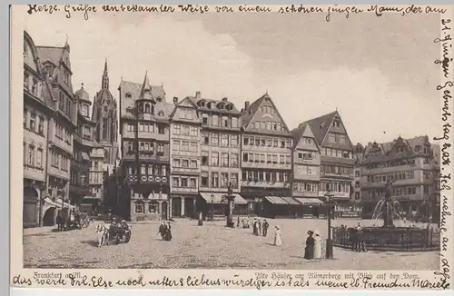 (107510) AK Frankfurt a.M., Alte Häuser am Römerberg, 1915