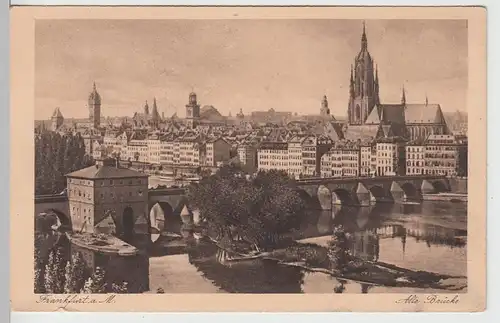 (105697) AK Frankfurt a.M., Alte Brücke, vor 1945