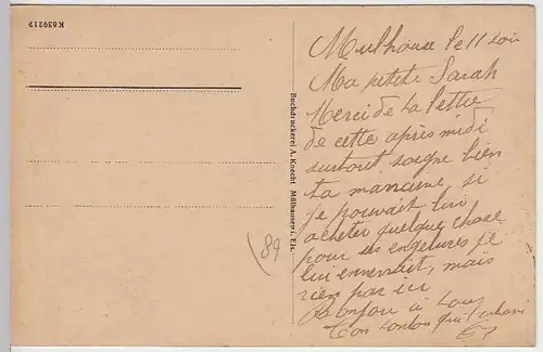 (37456) AK Mülhausen, Mulhouse, Rathausplatz, 1919