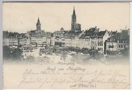 (31769) AK Gruß aus Straßburg, Kleberplatz, 1897