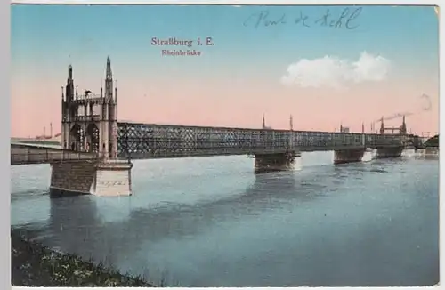 (30981) AK Straßburg i.E., Rheinbrücke, 1918