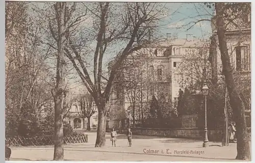 (25070) AK Colmar, Marsfeld Anlagen, Champ de Mars 1917