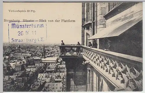 (22639) AK Straßburg, Strasbourg, Blick von der Münsterplattform 1911