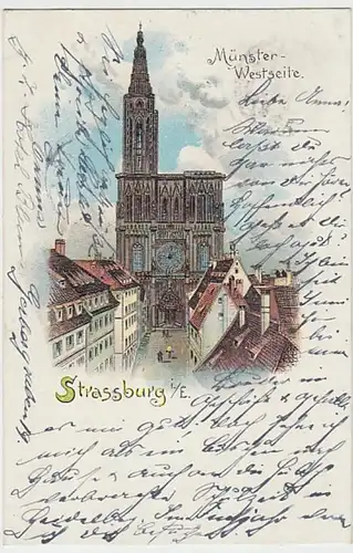 (21414) AK Straßburg, Strasbourg, Münster, Litho 1899