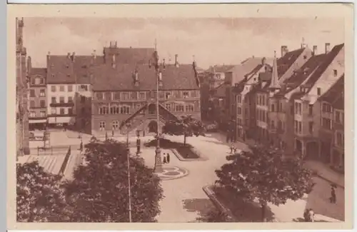 (14814) AK Mülhausen, Mulhouse, Elsass, Rathausplatz, vor 1945