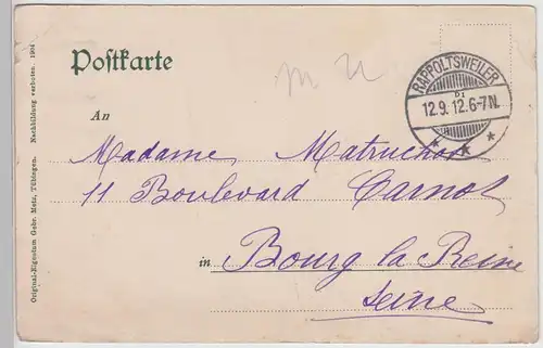(115821) AK Ribeauvillé, Rappoltsweiler 1912