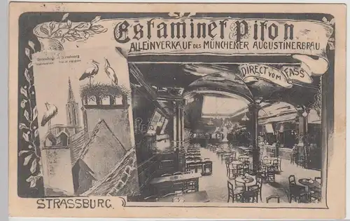 (115520) AK Strassburg, Gaststätte Estaminer Piron 1913