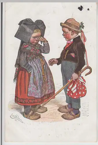 (114729) AK Elsässische Trachten, Kinder 1916