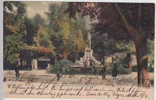 (114395) AK Colmar, Bruatdenkmal, Cafe Marsfeld 1909