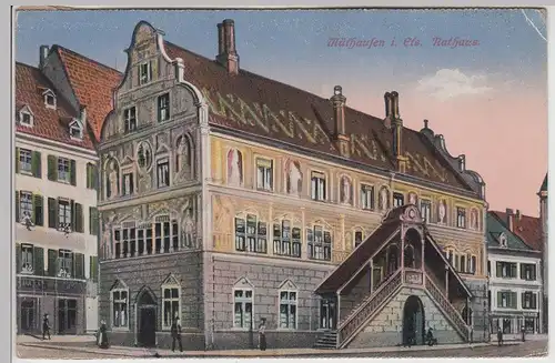 (114045) AK Mülhausen, Mulhouse, Rathaus, aus Leporello, Feldpost 1917