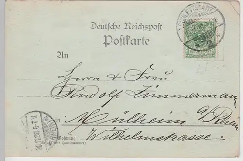 (111925) AK Gruss aus Schlettstadt, Sélestat, Hotel Hanser, Fruchthalle 1898