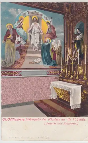 (111204) AK St. Odilienberg, Gemälde v. Feuerstein "Übergabe d. Klsters" v. 1945
