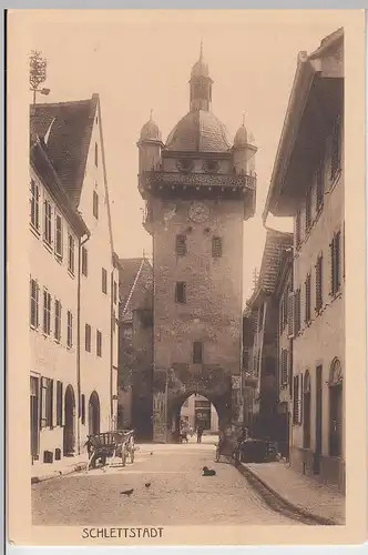 (111203) AK Schlettstadt, Sélestat, Torturm vor 1945