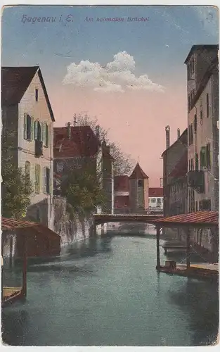 (111202) AK Hagenau, Am schmalen Brückel 1919