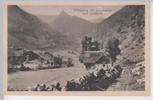 (110841) AK Wormsa-Tal mit Spitzenköpfen u. Hohneck, Elsass vor 1945