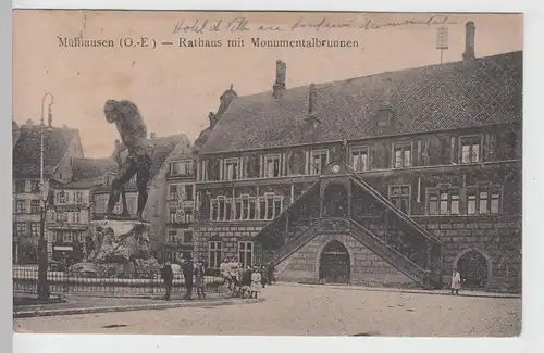 (110836) AK Mülhausen, Mulhouse, Rathaus m. Monumentalbrunnen, 1919