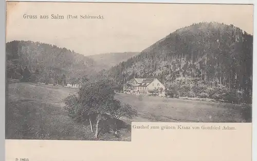 (107602) AK Gruss aus Salm b. Schirmeck, Gasthof Zum Grünen Kranz, vor 1945