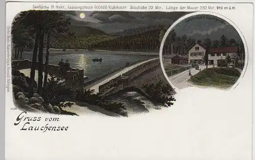 (107593) AK Gruss vom Lauchensee, Gebweiler, Litho um 1905