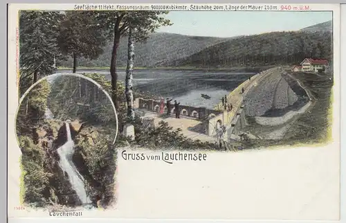 (107277) AK Gruss vom Lauchensee, Gebweiler, Lauchenfall, vor 1905