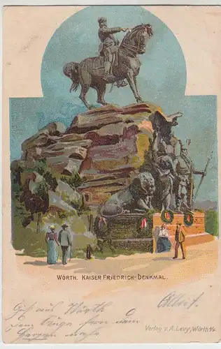 (105936) Künstler AK W?rth, Wörth, Kaiser Friedrich Denkmal, gelaufen 1911