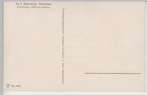 (105411) AK Strassburg, Strasbourg, Pflanzbad, vor 1945