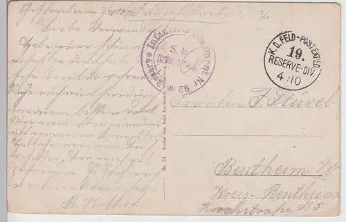 (105403) AK Mülhausen, Mulhouse, Totalansicht 1915, Feldpost