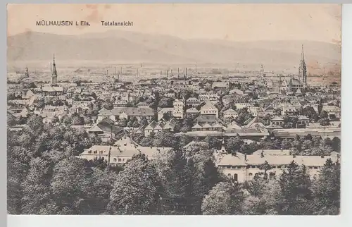 (105402) AK Mülhausen, Mulhouse, Totalansicht 1917, Feldpost